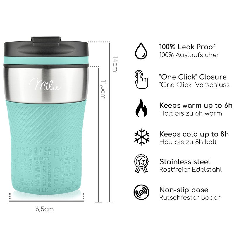 Milu Insulated Travel Coffee Mug 7oz - Hot & Cold Travel Mug - Double Wall Vacuum Insulated Cup for Coffee, Tea & Drinks - Spill Proof (Teal, 7oz (210ml)) - Image 2