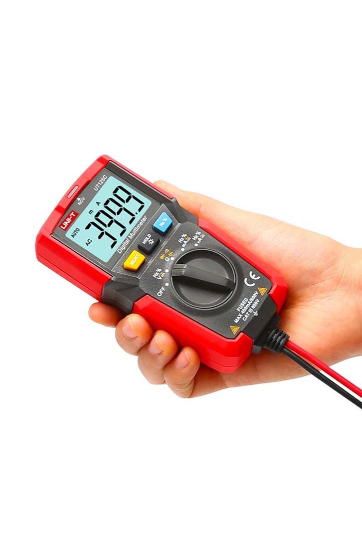 UniT UNI-T UT125C Digital Multimeter Pocket Multi Tester, 4000 Counts AC DC Voltage AC DC Current Resistance Capacitance Frequency Duty Cycle NCV Diode Test Continuity Test Data Hold Auto Power Off - Image 2
