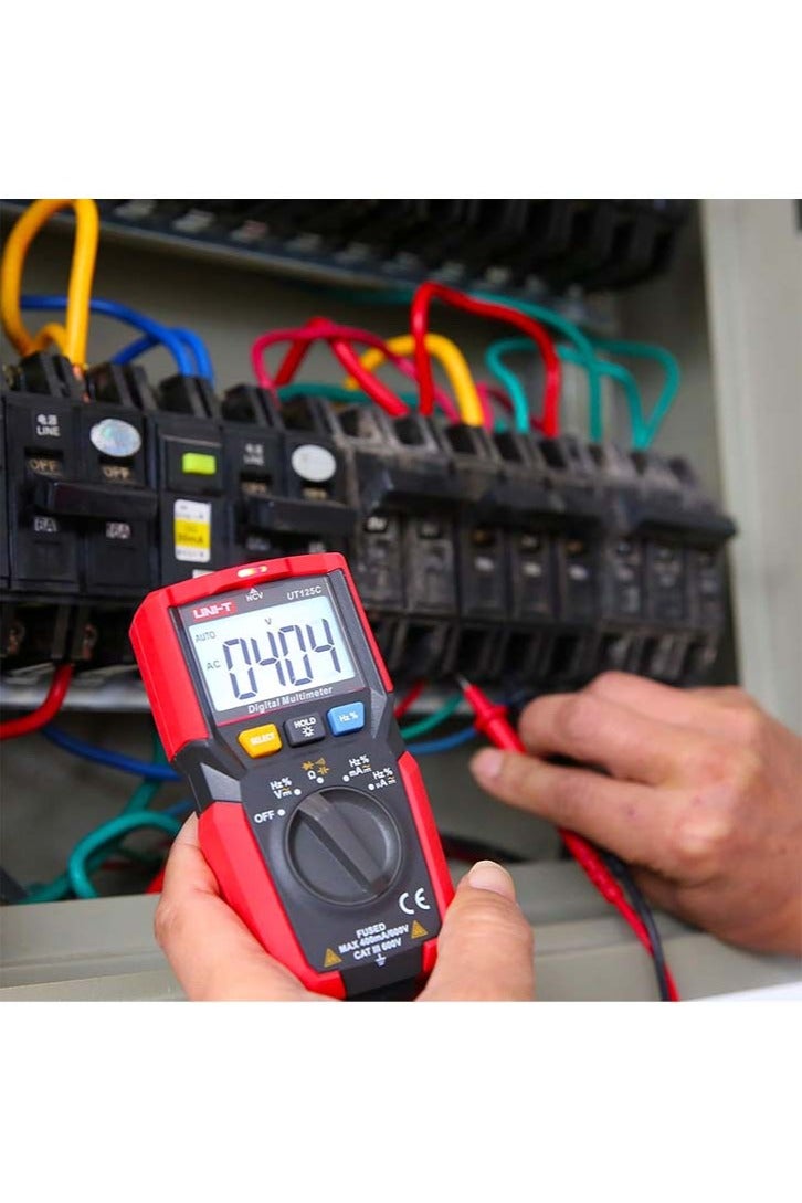 UniT UNI-T UT125C Digital Multimeter Pocket Multi Tester, 4000 Counts AC DC Voltage AC DC Current Resistance Capacitance Frequency Duty Cycle NCV Diode Test Continuity Test Data Hold Auto Power Off - Image 3