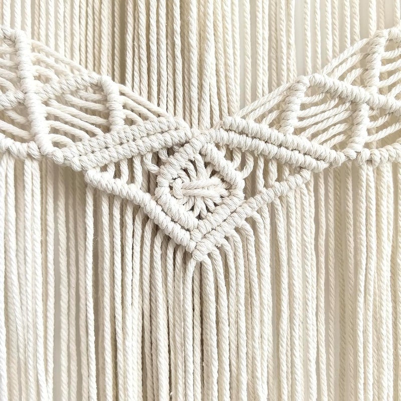 Achart Macrame Wall Hanging Large- Boho Wall Decor- large wall art- Wall Decor Living Room- Macrame Tapestry Boho Decor for Bedroom (Beige-Shells) - Image 3