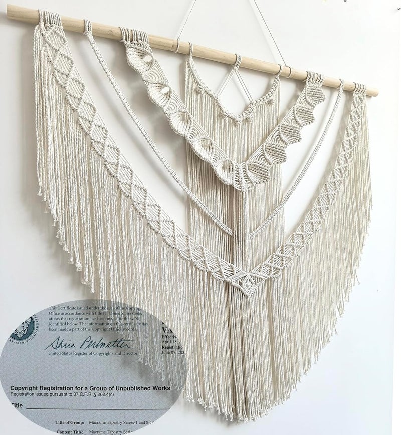 Achart Macrame Wall Hanging Large- Boho Wall Decor- large wall art- Wall Decor Living Room- Macrame Tapestry Boho Decor for Bedroom (Beige-Shells) - Image 5