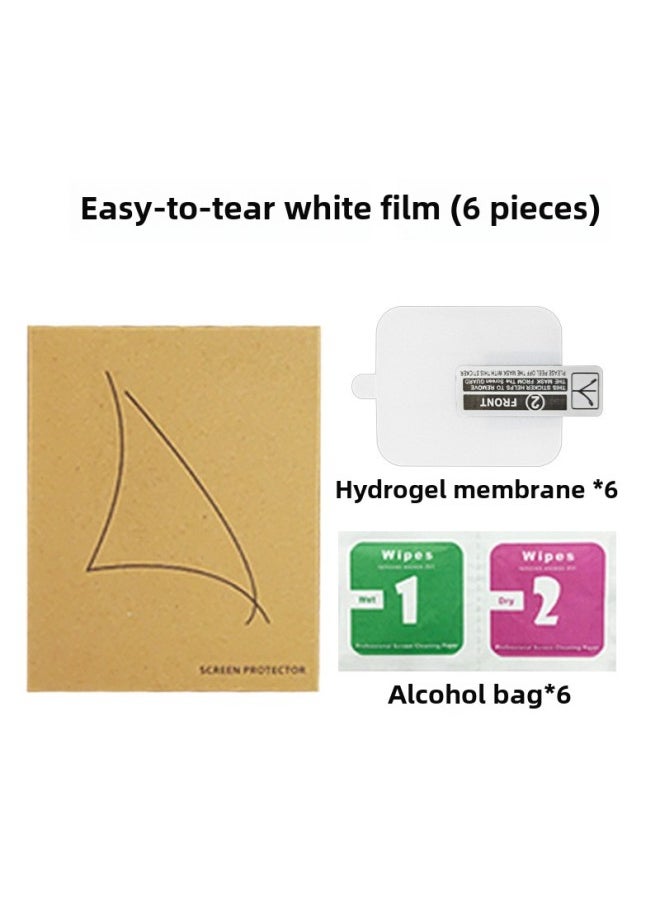 Generic - Applicable AppleWatch 9 Protective Film Apple Watch Film I8 Curved Surface HD Hydrated Film 45SE Frosted Soft Film-Color:Easy-to-tear TPU Hydraulic White Film (6-piece Set)-Dimensions:Iwatch*49mm (ultra 1/2 Generation) - Image 1