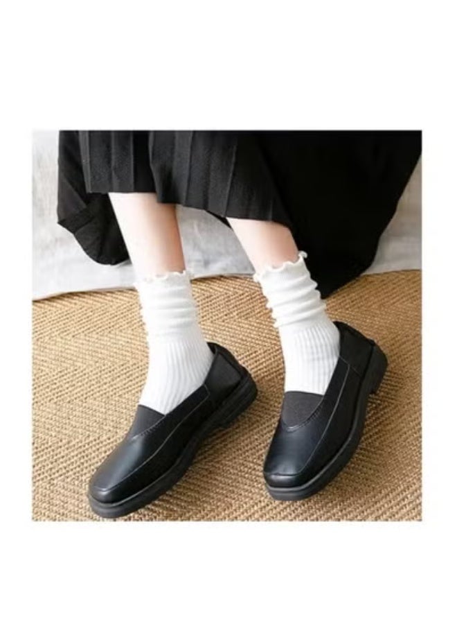 GUDOO جوارب نسائية، جوارب نسائية كاجوال بكشكشة وأساور مطوية، جوارب قطنية محبوكة مريحة، جوارب كاحل مزينة بكشكشة، عبوة من 6 قطع. - Image 5