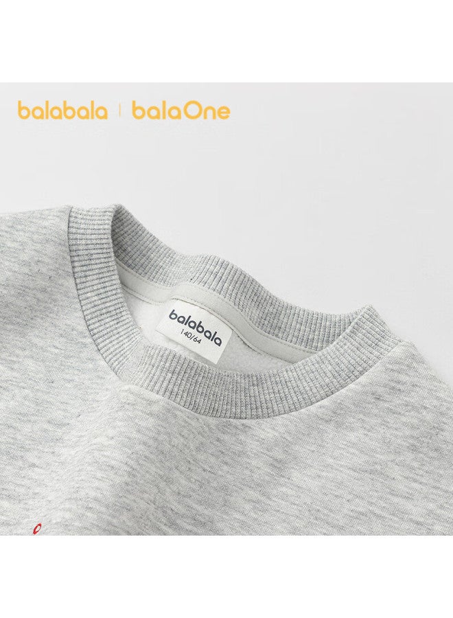 Balabala Kids Sweatshirt Girls New Spring Fleece Lined Long Sleeve Top - Image 1