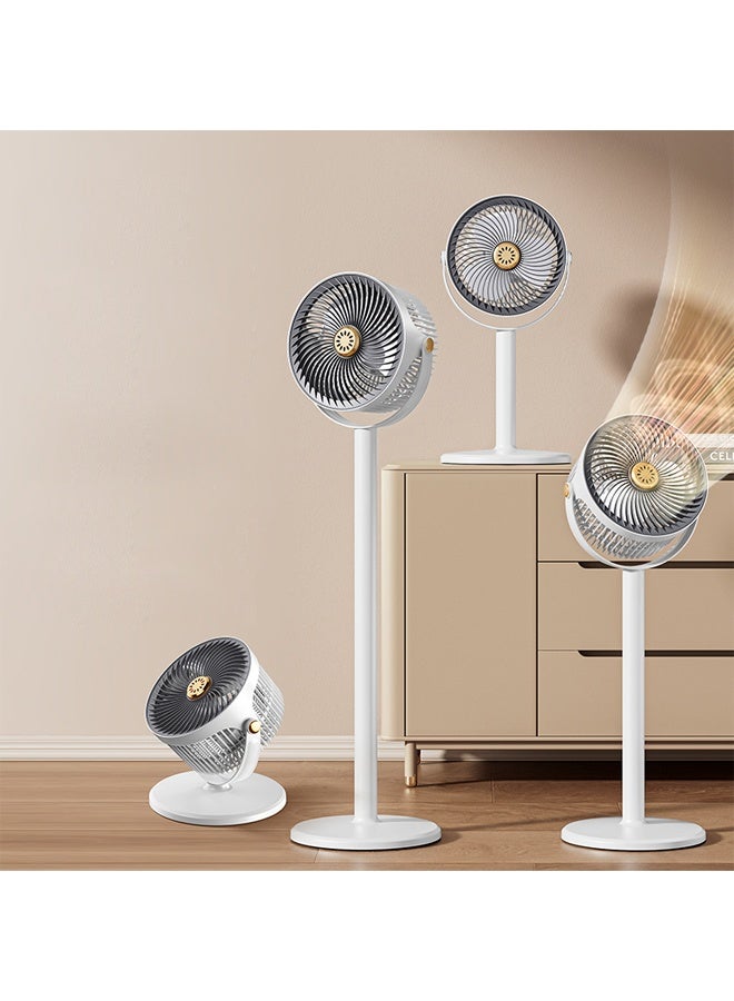 Portable Adjustable Floor Standing Air Circulator Fan with Multi-Speed Control, USB Powered, White - Image 5