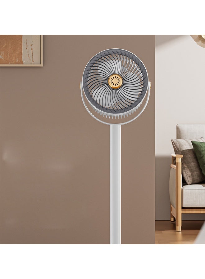 Portable Adjustable Floor Standing Air Circulator Fan with Multi-Speed Control, USB Powered, White - Image 4