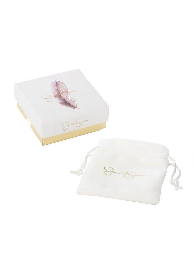 Jessica Simpson Womens Heart Bracelet Goldtone Stretch Bracelet With Rhinestone Embellishments - Image 4