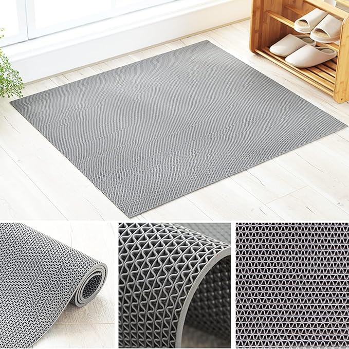 TIB Anti Skid Multipurpose PVC Rubber Mat for Floor Swimming Pool Mat Shower Mat Carpet Rainmat Bathroom Mat Waterproof Entrance Doormat Grey 4X3 Feet - Image 3