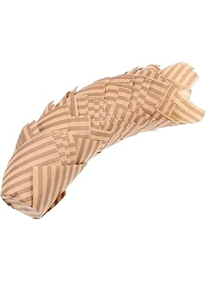 Light Coffee Striped Flower Shaped Cupcake Liners 100pcs High Temperature Resistant Greaseproof Baking Cups - Image 1