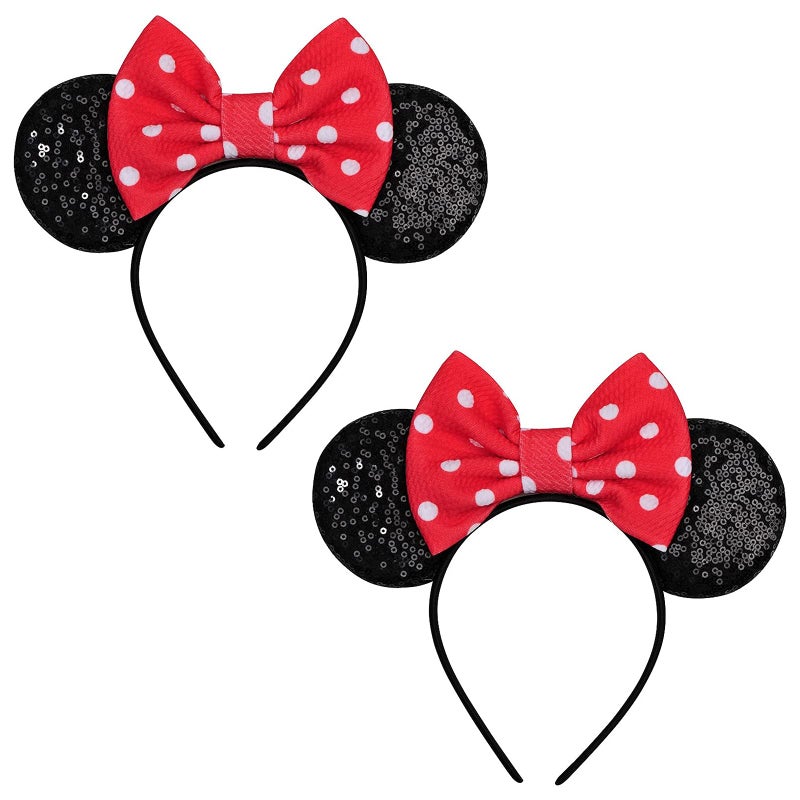 FANYITY Mouse Costume Ears2 Pcs Mouse Ears Headbands for Girls Women PartySize Free Pink dots 2 - Image 2