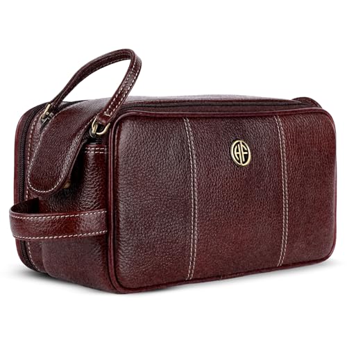 Hammonds Flycatcher Genuine Leather Travel Organizer Pouch - Toiletry Bag for Men and Women Cosmetic Organizer Bag, Shaving Kit Bag for Men Toiletry Pouch for Men with Multiple Pockets - Image 1