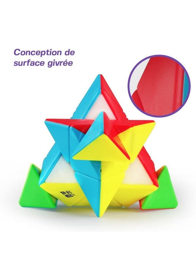D-FantiX - Qiyi Qiming Pyramid Stickerless Speed Cube Triangle Cube Puzzle - Image 1