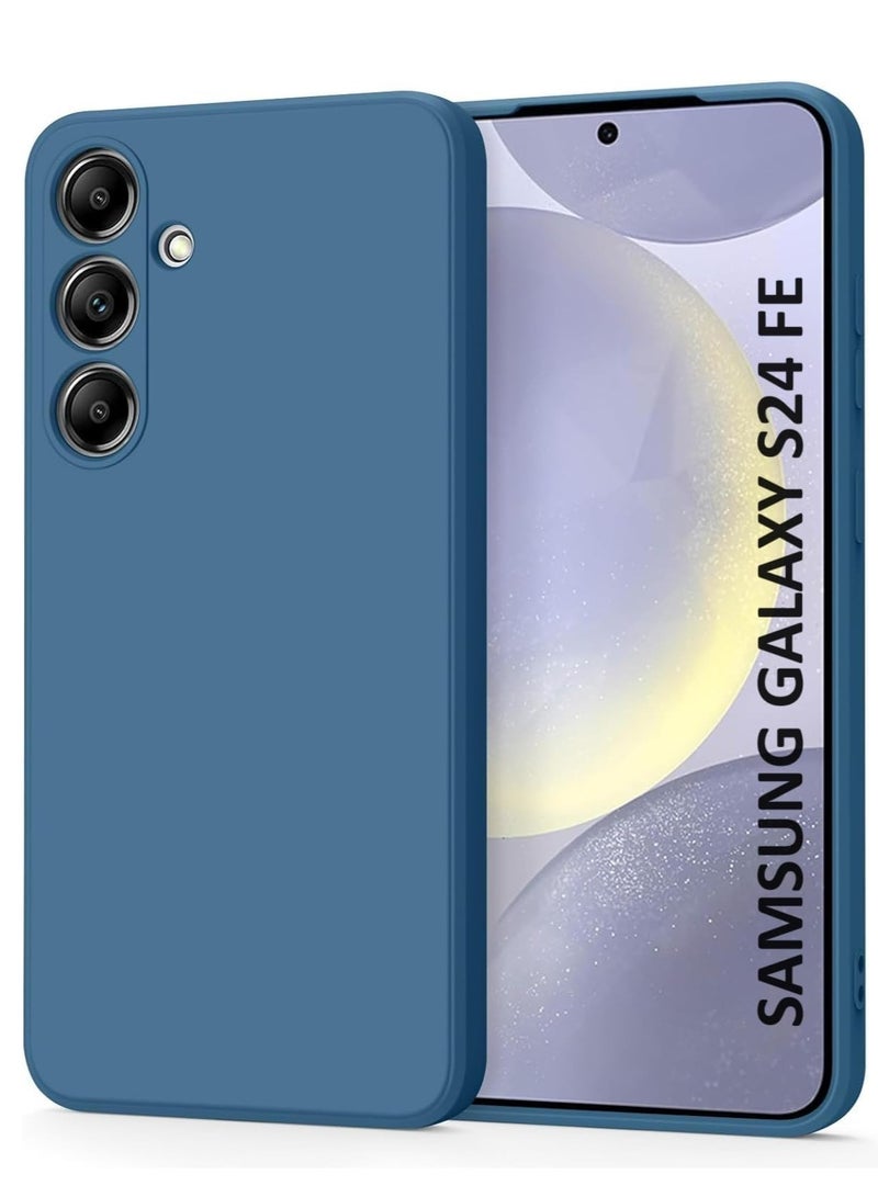 MIGOFAST Samsung Galaxy S24 FE 5G 2024 Premium Liquid Silicone Case Jelly Cover Blue - Image 1