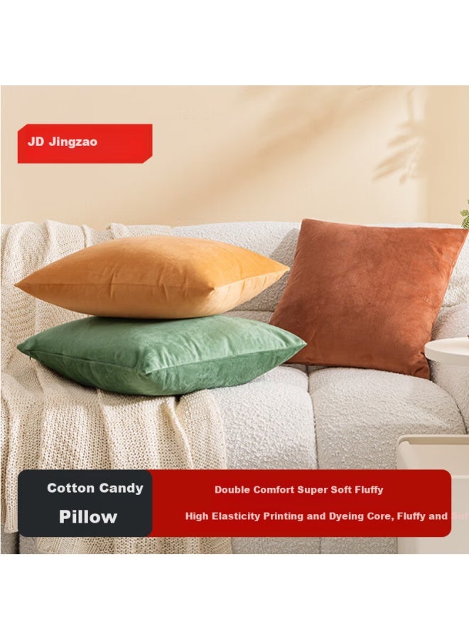 JD.com Jd Cotton Candy Pillow Super Soft Cotton Velvet Sofa Bed Head Living Room Office Lumbar Pillow Honey Orange 45X45Cm - Image 1