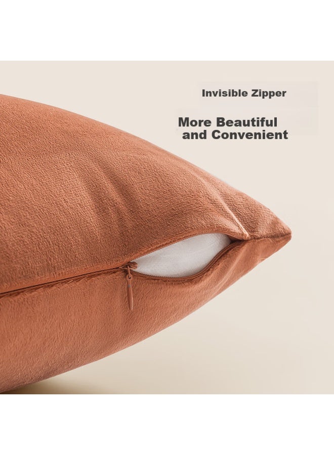 JD.com Jd Cotton Candy Pillow Super Soft Cotton Velvet Sofa Bed Head Living Room Office Lumbar Pillow Honey Orange 45X45Cm - Image 4