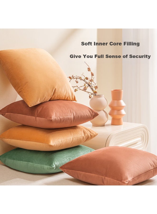 JD.com Jd Cotton Candy Pillow Super Soft Cotton Velvet Sofa Bed Head Living Room Office Lumbar Pillow Honey Orange 45X45Cm - Image 3