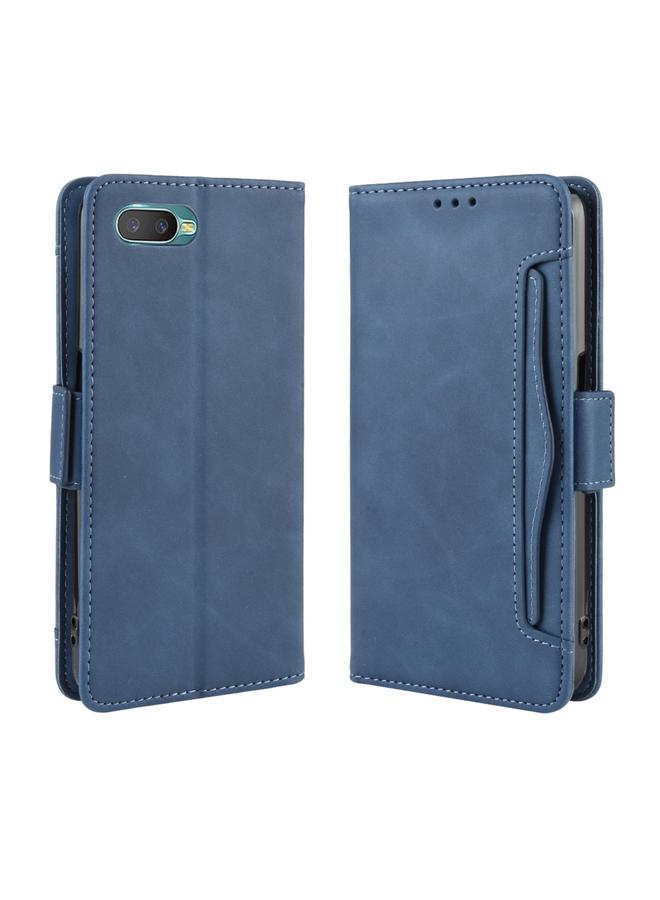 اس-توب جراب لهاتف Oppo Reno A بتصميم محفظة من الجلد بنمط جلد العجل مع فتحة بطاقة منفصلة - Image 1