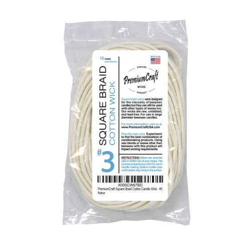 PremiumCraft Square Braid Cotton Candle Wick - #3 - Image 5