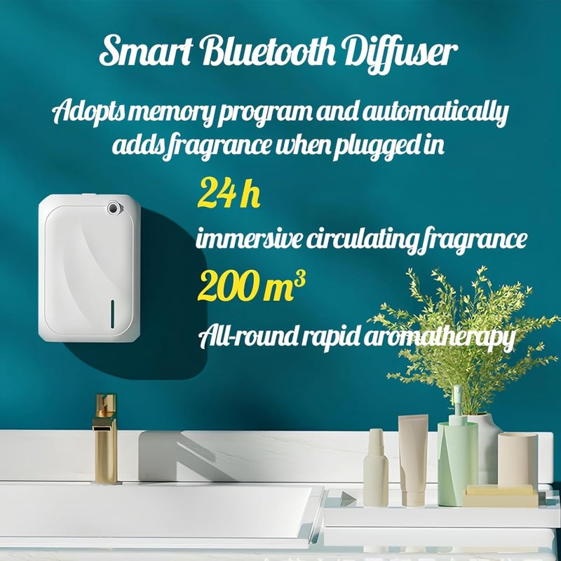 Tazweeq Bluetooth Essential Oil Diffuser, Aromatherapy Diffuser with APP Control, Smart Scent Air Machine, 200m³ Area Fragrance Expansion, Aroma Diffuser for Home, Hotel, Gym, Office, Spa (White) - Image 4