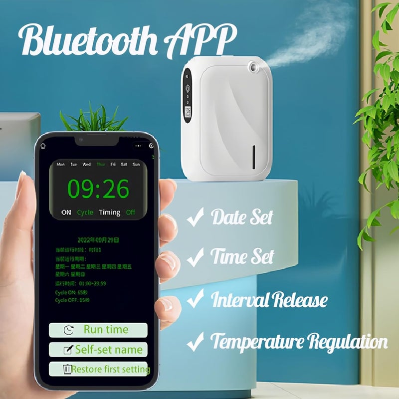 Tazweeq Bluetooth Essential Oil Diffuser, Aromatherapy Diffuser with APP Control, Smart Scent Air Machine, 200m³ Area Fragrance Expansion, Aroma Diffuser for Home, Hotel, Gym, Office, Spa (White) - Image 3