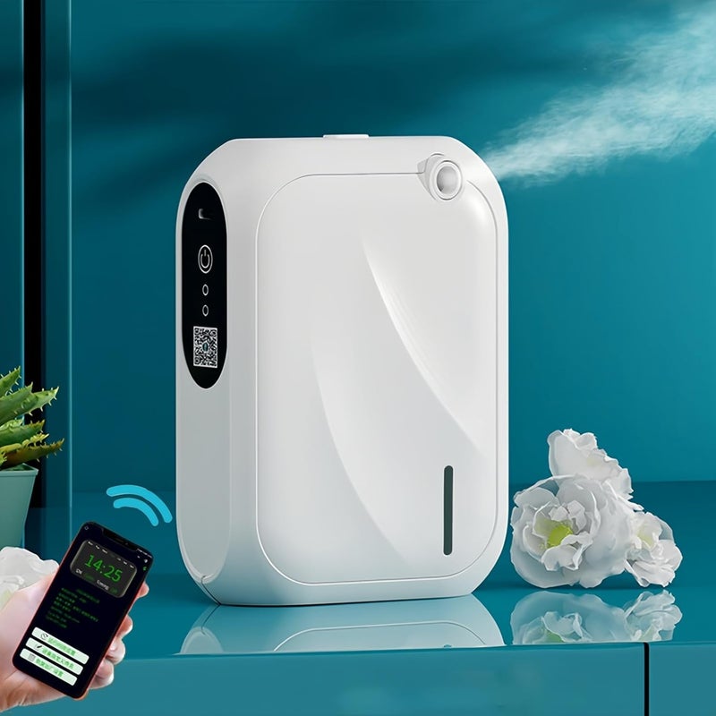 Tazweeq Bluetooth Essential Oil Diffuser, Aromatherapy Diffuser with APP Control, Smart Scent Air Machine, 200m³ Area Fragrance Expansion, Aroma Diffuser for Home, Hotel, Gym, Office, Spa (White) - Image 1