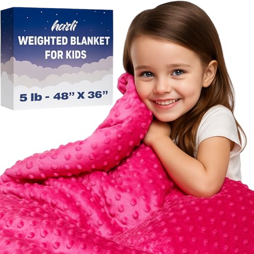 SuperSoft Kids Weighted Blanket 5 Pounds  Weighted Blanket for Kids  Easy to Clean Washable Minky Cover  36x48 Inches 5lbs Child  Small Heavy Blanket for Girls and Boys