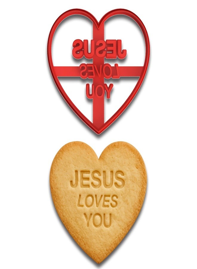 Mighty Gadget Jesus Loves You Cookie Cutter - 4x3.55 Inches, Christian Baking Tool & Faith-Based Gift (Random Color) - Image 2