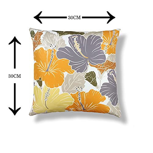 IM FAB IMFAB Ikat Yellow&Grey Digital Printed Decorative Canvas Cotton Cushion Covers Set of 5 pcs(30x30 Cms,12x12 Inches) - Image 5