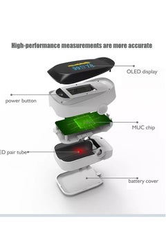 YUNSYE YUNSYE OLED Finger Pulse Oximeter, O2 Meter, White  - Image 5
