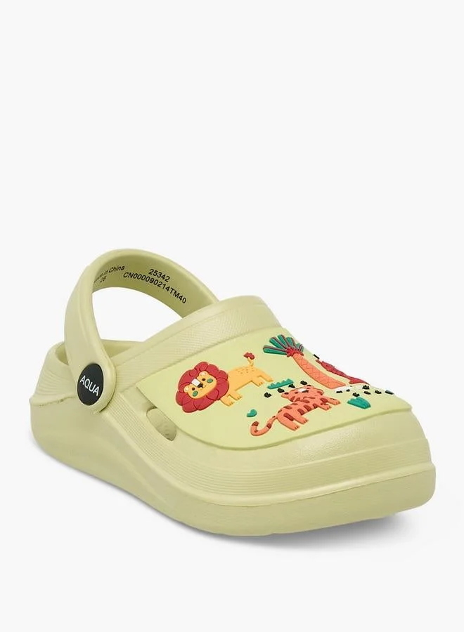Aqua Boys Safari Embossed Clogs