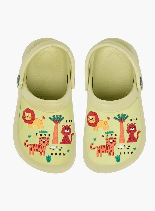 Aqua Boys Safari Embossed Clogs