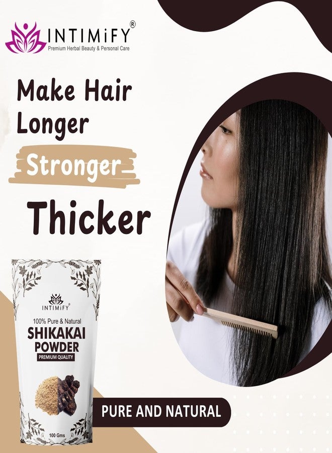 INTIMIFY مسحوق شيكاكاي من إنتيميفاي لنمو الشعر | يمكن استخدامه لعلاج قشرة الرأس، وللوجه، والعناية بالبشرة، والشامبو، وغسول الشعر 300 غرام (عبوة من 3) - Image 2