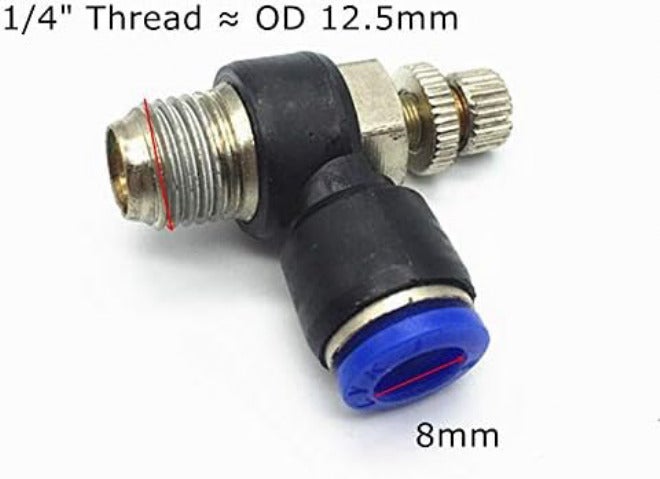 Pneumatic Throttle Valve Kit - 10Pcs 1/8" to 6mm Gas Flow Control Fittings for Precision Regulation(Sl8-02) - Image 2