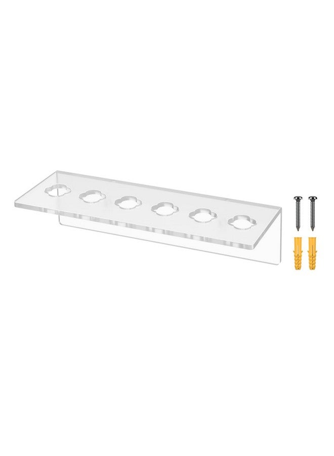 Marketing Holders Acrylic Scissor Organizer Shear Display 6 Hole Clear 7.75 Inch Wide Wall Mount Rack with Hanging Hardware for Professional Dog Groomers Stylists and Barbers - Image 1