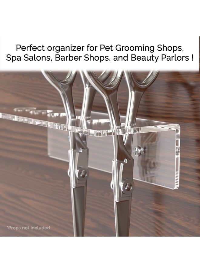 Marketing Holders Acrylic Scissor Organizer Shear Display 6 Hole Clear 7.75 Inch Wide Wall Mount Rack with Hanging Hardware for Professional Dog Groomers Stylists and Barbers - Image 2