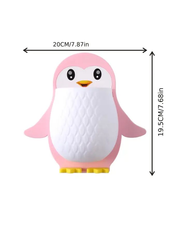 Black And White Creative Penguin Toothbrush Holder No Drill Wall Mount - Image 5