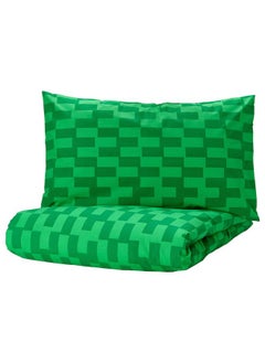 Zaboon Duvet Cover And Pillowcase, Green/Patterned, 150X200/50X80 Cm  - Image 1