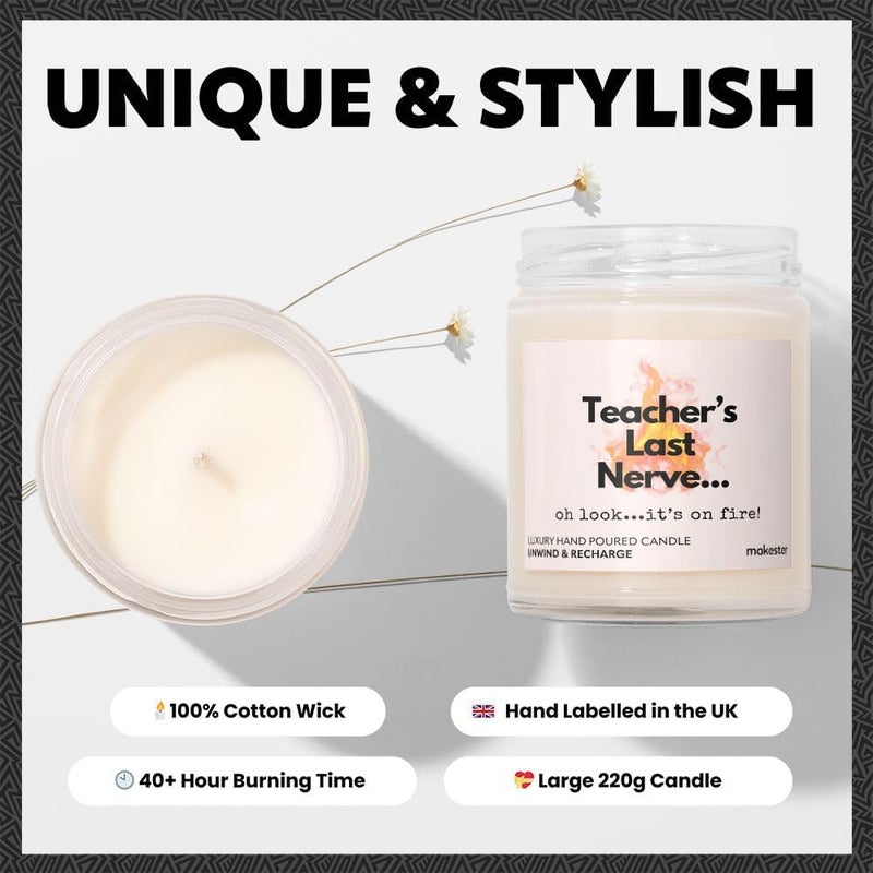 Makester Gift for Teacher - Luxury Soy Wax - Vanilla, Jasmine, Sugared Almond - Teacher Appreciation Thank You - Makester - Image 3