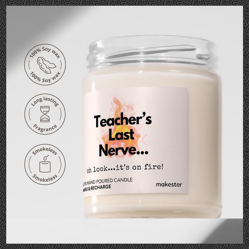 Makester Gift for Teacher - Luxury Soy Wax - Vanilla, Jasmine, Sugared Almond - Teacher Appreciation Thank You - Makester - Image 2
