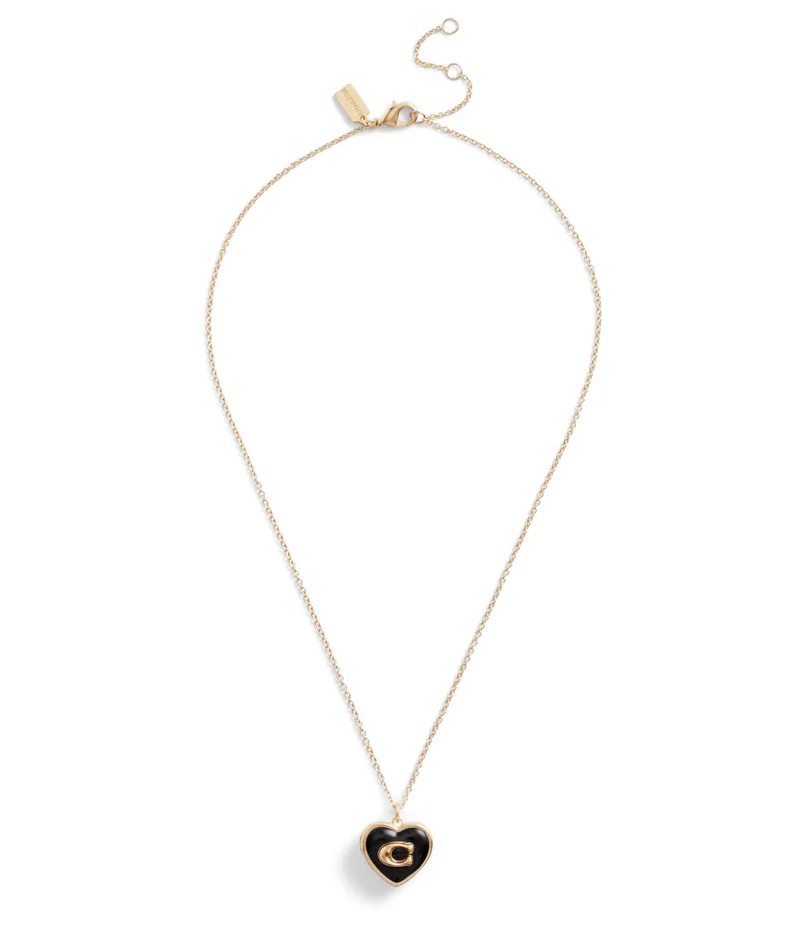 COACH Signature Heart Locket Boxed Necklace