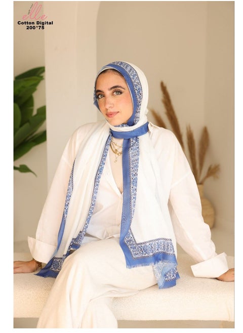 Veil Scarf Cotton Luxury Islamic Hijab Soiree for Women for Occasions and Regular Days - Size (200cmx75cm)