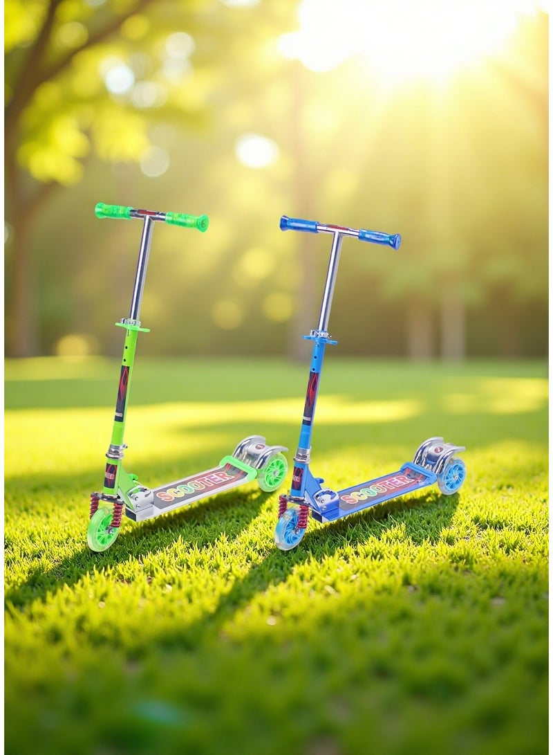 EASY FUTURE Scooters for Kids with Foldable & Height Adjustable Handle Kick Scooter with LED PU Wheels & Rear Brake Kids Scooter for 3 to 8 Years - Image 5