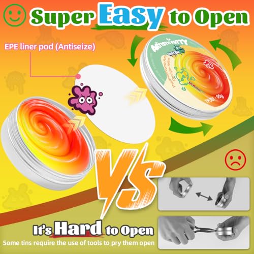 WATERELF Play Fidget Putty Slime for Kids Artistic Therapy Putty for Boys Girls Adults NonSticky Therapy Toys Thanksgiving Day Gifts 311 Inch 32 Oz TP001OrangeYellow - Image 5