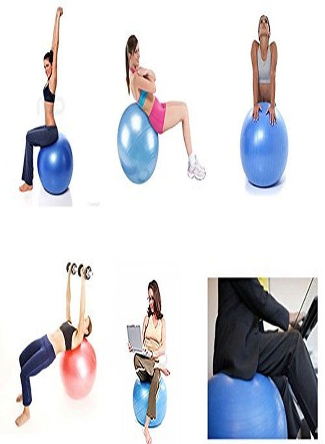Sevia Anti-Burst Gym Ball with Foot Pump, Exercise Ball 75 cm (Multi Color) - Image 2