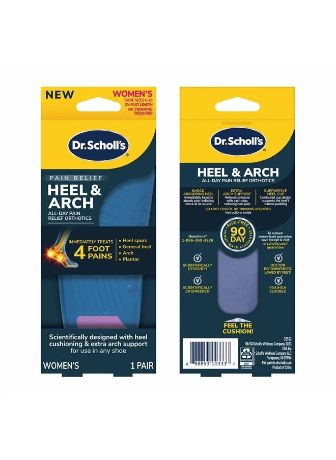 Dr. Scholl's Heel & Arch All-Day Pain Relief Orthotic Insoles, ¾ Length Shoe Inserts, Women Size 6-10, 1 Pair  - Image 2