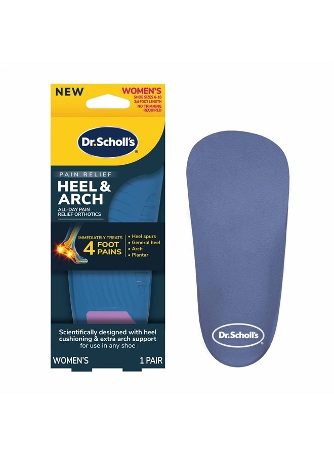 Dr. Scholl's Heel & Arch All-Day Pain Relief Orthotic Insoles, ¾ Length Shoe Inserts, Women Size 6-10, 1 Pair  - Image 1