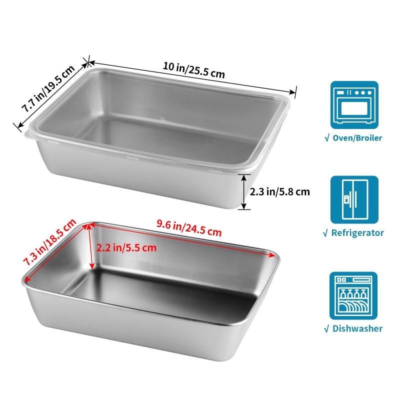 Sanbege 4 Pcs Stainless Steel Food Containers with Clear Lids, Stackable Snack Storage Boxes, Deli Meat Keeper for Refrigerator or Picnic, BBQ Party, Office, Gym Lunch - Image 3