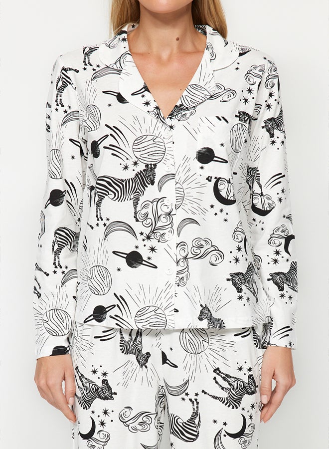 trendyol Patterned Shirt-Pants and Knitted Pajamas Set THMAW24PT00002. - Image 4