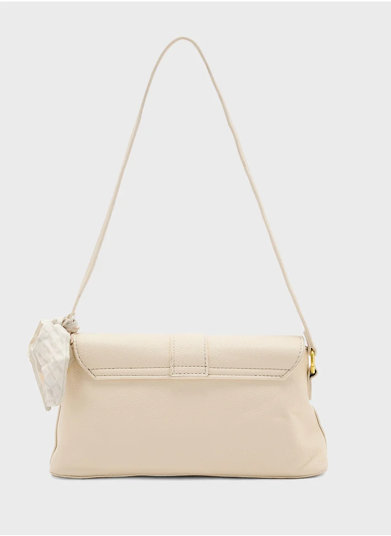 ELLA Scarf Detail Shoulder Bag With Long Strap