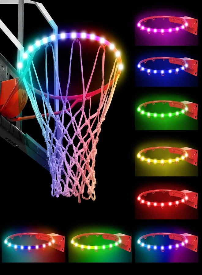 Gute LED Basketball Hoop Lights,Remote Control Basketball Rim Led Light,8 Models Solar Light,Glow-in-Dark,Waterproof,Super Bright String,Ideal for Kids,Adults Playing at Night Outdoors Indoors - Image 1